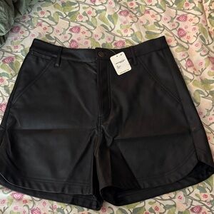 NWT Free People Black Leather Women's Shorts